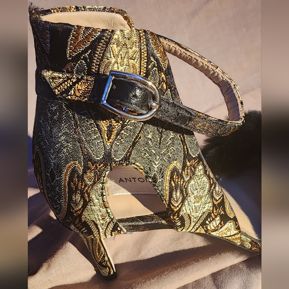 Antonio Melani Kayleigh Ankle Strap Rabbit Fur Heels - Picture 6 of 8